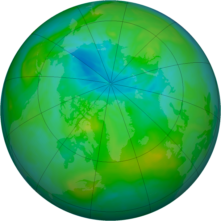 Arctic ozone map for 08 August 2014